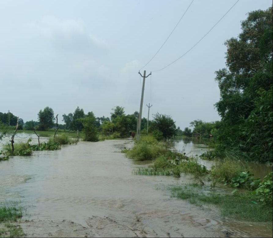 फोटो-28-बांगरमऊ में नानामऊ घाट पर बाढ़ के पानी से घिरा शवदाह चबूतरा। संवाद फोटो-28-बांगरमऊ में नानामऊ घाट पर बाढ़ के पानी से घिरा शवदाह चबूतरा। संवाद