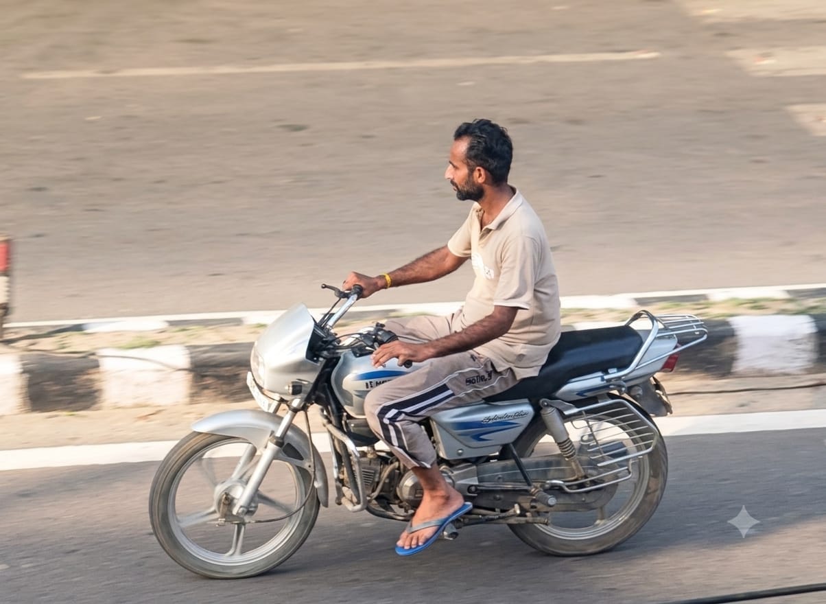 करनाल रोड से बिना हेलमेट के गुजरते बाइक सवार। संवाद