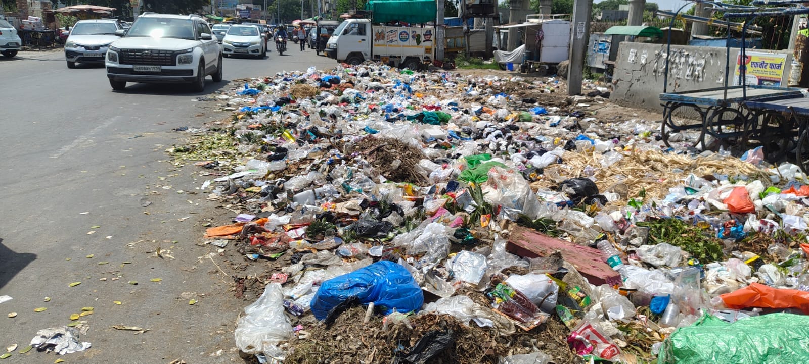 पुराना बस स्टैंड के पास जींद रोड पर लगा कचरे का ढेर। संवाद पुराना बस स्टैंड के पास जींद रोड पर लगा कचरे का ढेर। संवाद