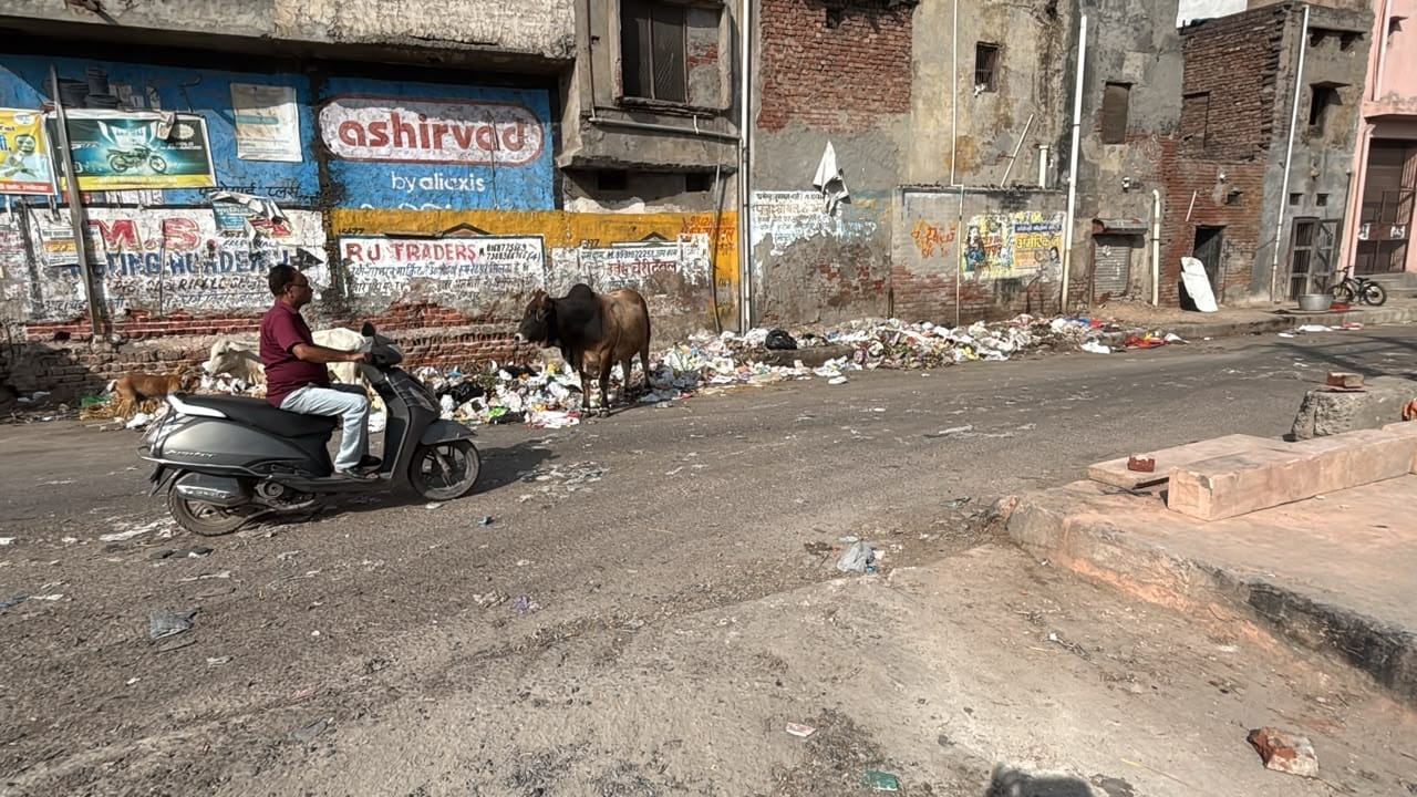 फोटो-55: सब्जी मंडी के पास कूड़ा उठान की कार्रवाई में जेसीबी पर चढ़े सफाई कर्मचारी। संवाद फोटो-55: सब्जी मंडी के पास कूड़ा उठान की कार्रवाई में जेसीबी पर चढ़े सफाई कर्मचारी। संवाद