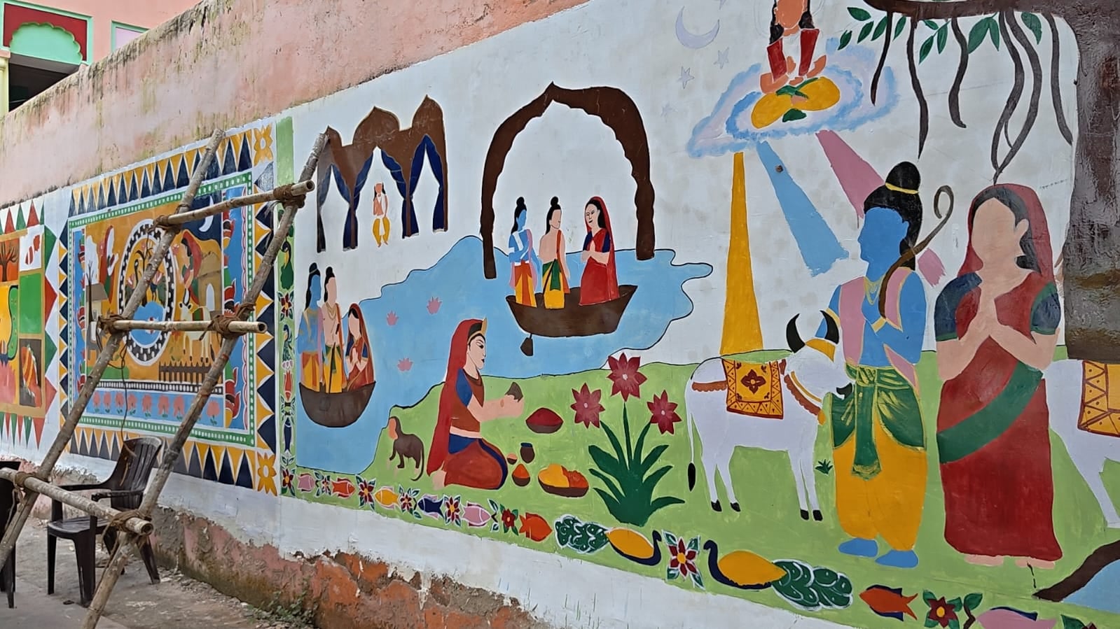 पितृपक्ष मेला 2026 से पहले गयाजी की दीवारों पर सजी आस्था की तस्वीरें, मधुबनी कला में रामायण, रा पितृपक्ष मेला 2026 से पहले गयाजी की दीवारों पर सजी आस्था की तस्वीरें, मधुबनी कला में रामायण, रा