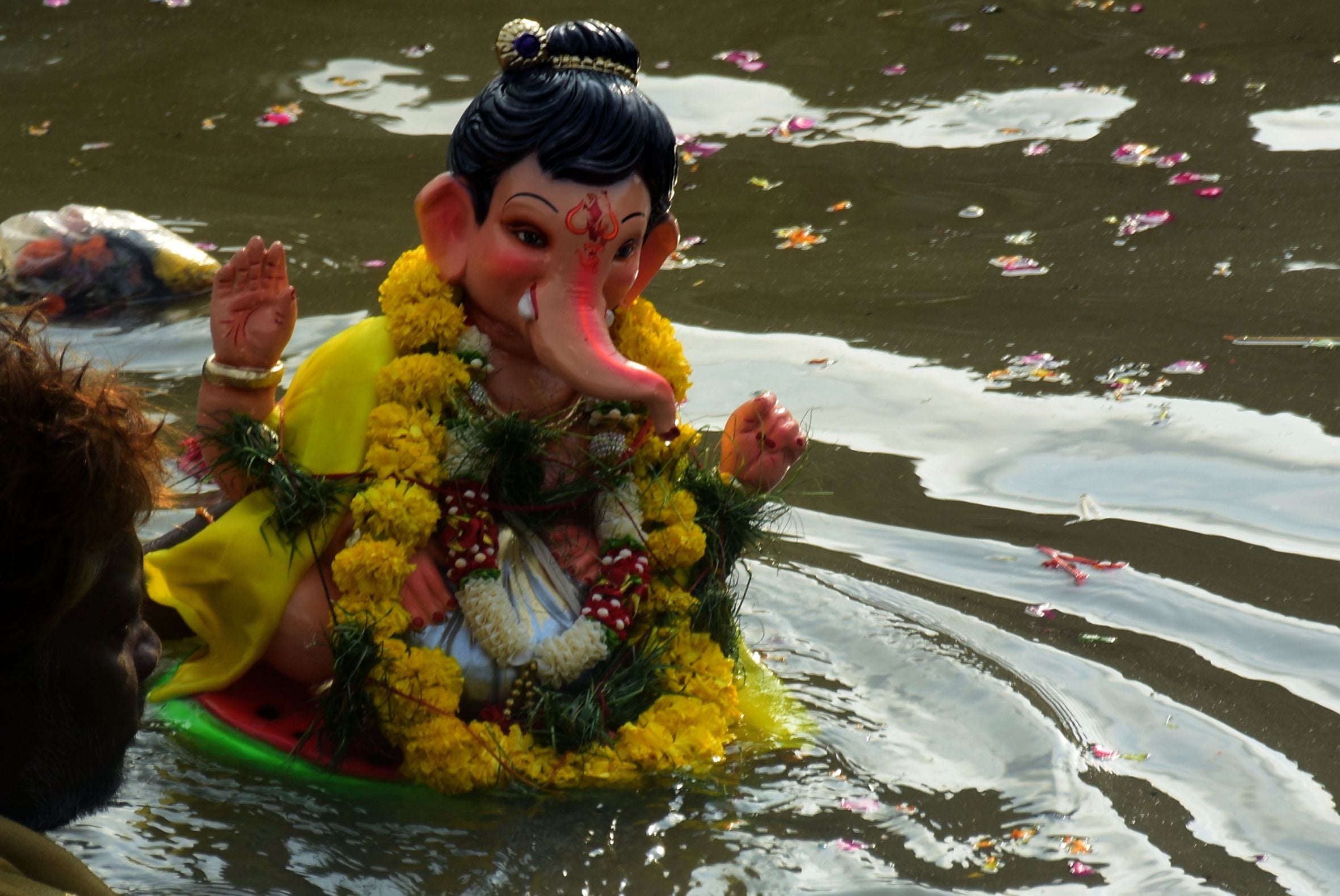 पंडालों में सांस्कृतिक कार्यक्रमों की प्रस्तुति देते कलाकार व गणेश जी का प्रतिमा का विसर्जन करन
