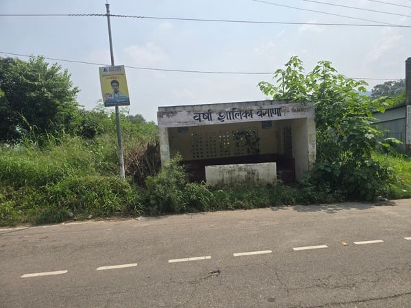वार्षाशालिका बंगाणा के सामने से हटाई गई घास। संवाद वार्षाशालिका बंगाणा के सामने से हटाई गई घास। संवाद