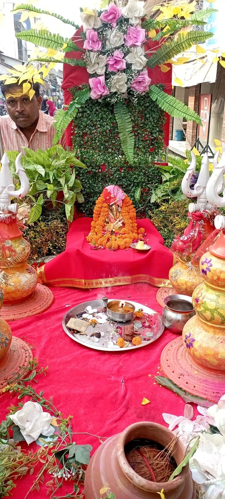 अनूपशहर में गणेश विसर्जन के जाते भक्त। संवाद