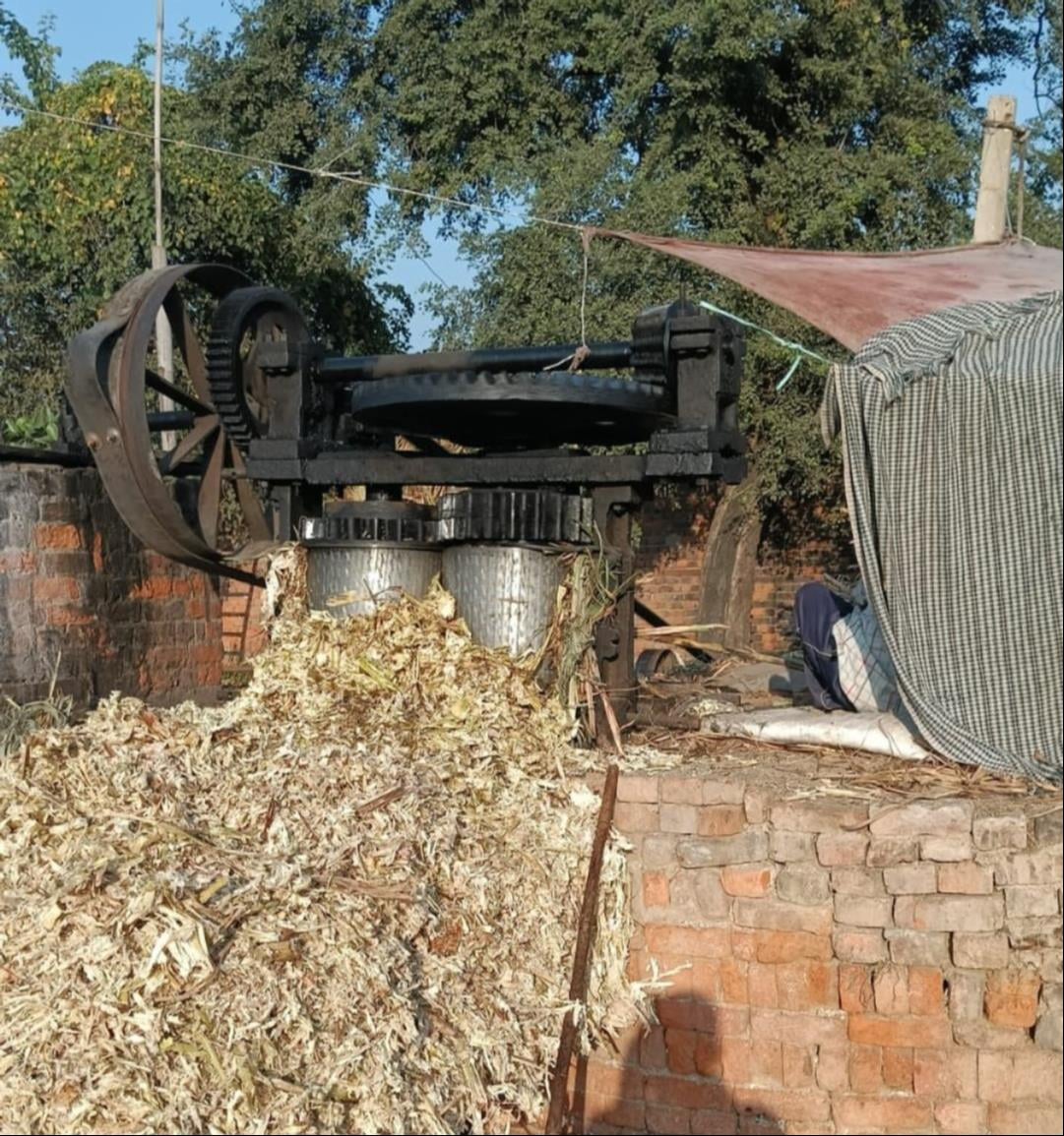 जमालपुर में तैयार होता गुड। संवाद