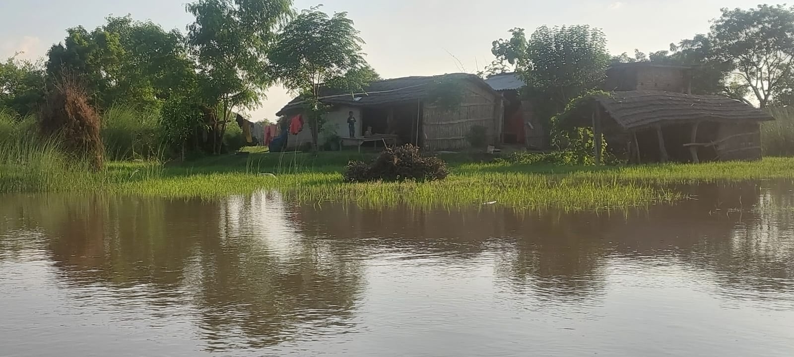 ऐली परसौली में सरयू में पानी बढ़ने के बाद शुरू हुई कटान। - संवाद ऐली परसौली में सरयू में पानी बढ़ने के बाद शुरू हुई कटान। - संवाद