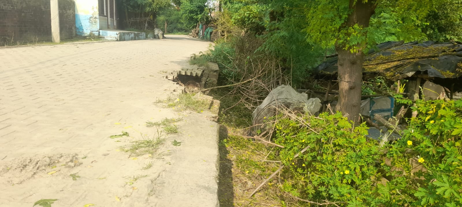 बंडा में अतिक्रमण के कारण संकरा हुआ नाला। संवाद बंडा में अतिक्रमण के कारण संकरा हुआ नाला। संवाद