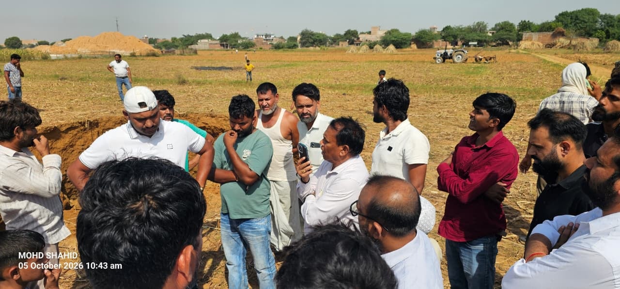 घटनास्थल पर मौजूद किसान