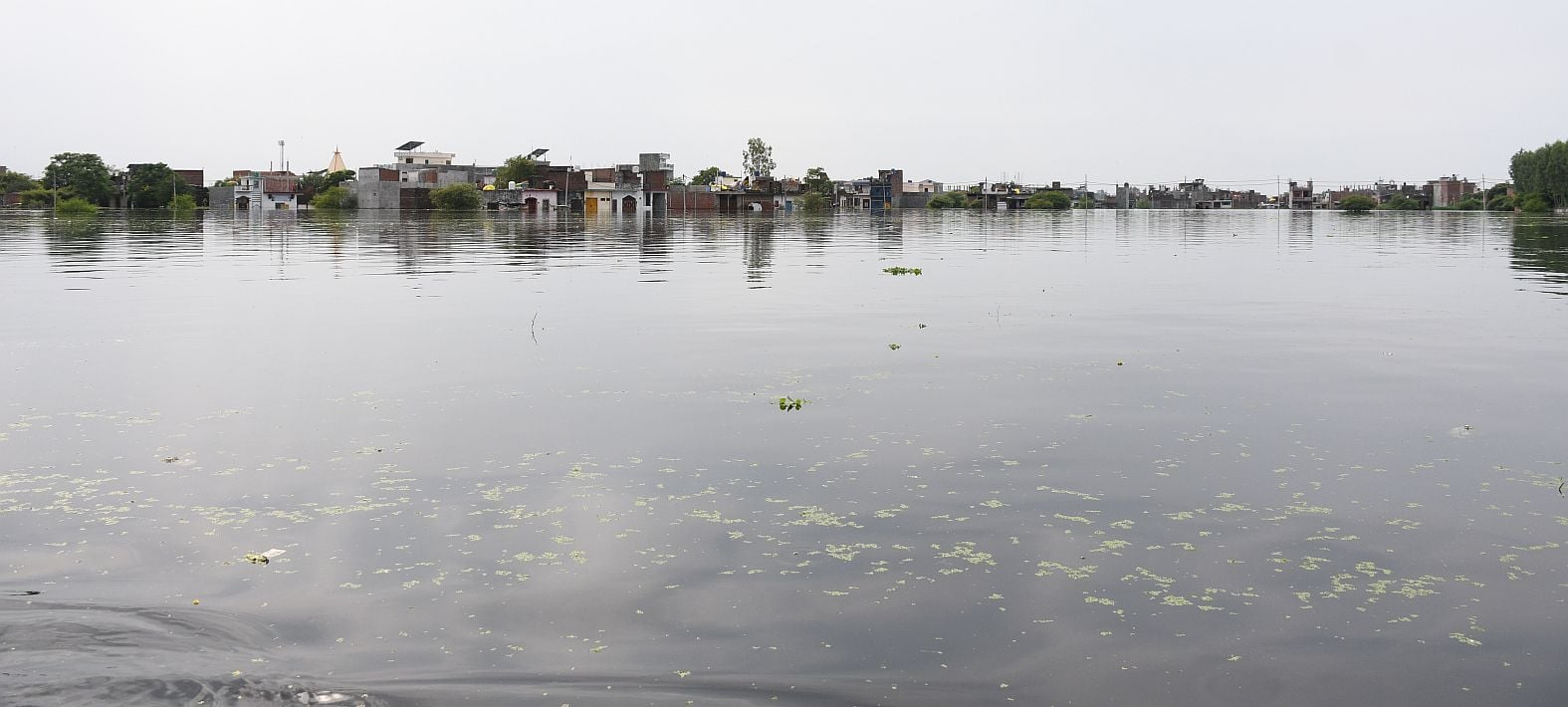 फैजुल्लागंज क्षेत्र की कॉलोनियों में भरा तीन से चार फीट तक पानी।