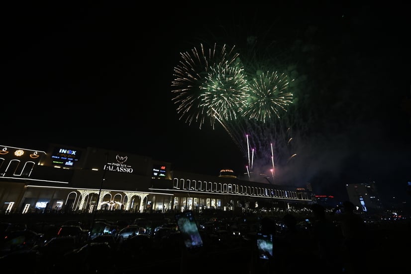 फिनिक्स पलासियो मॉल में हुआ ड्रोन शो। फिनिक्स पलासियो मॉल में हुआ ड्रोन शो।