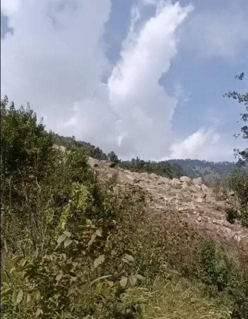 दलदल में तबदील हुई फांचा जघोरी सड़क। संवाद