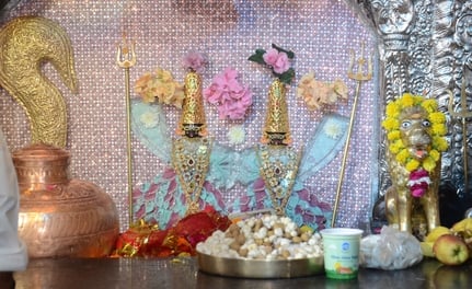 चौक स्थित श्री बड़ी काली जी मंदिर में दर्शन करते भक्त।