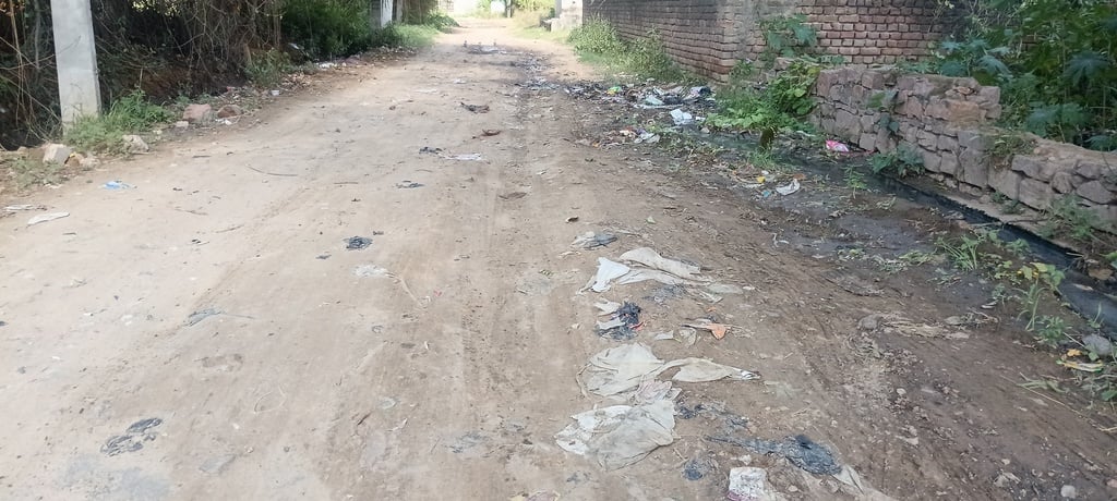 फोटो संख्या:-64 कृष्णा कॉलोनी के पास टूटा रोड। संवाद फोटो संख्या:-64 कृष्णा कॉलोनी के पास टूटा रोड। संवाद