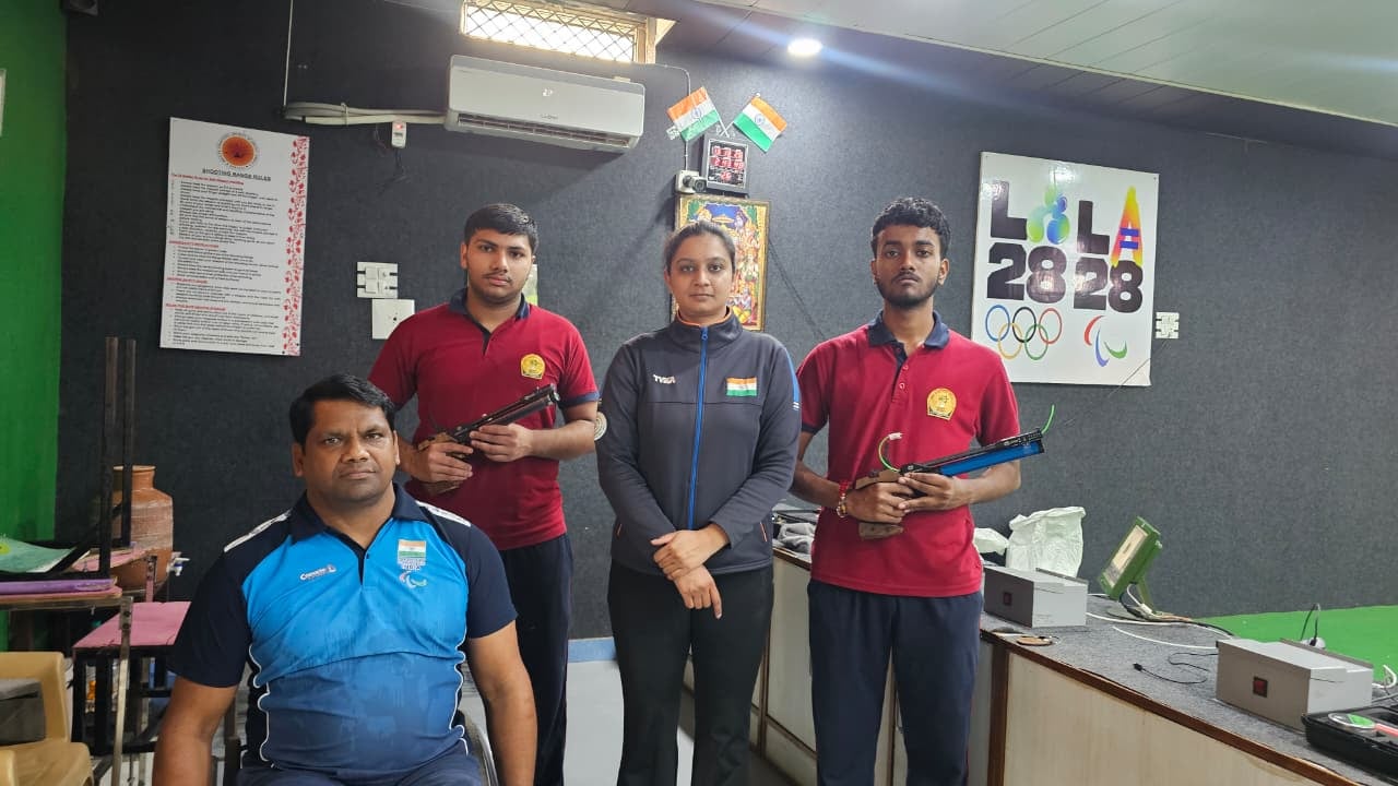 छावनी के शाहपुर स्थित थर्ड आई शूटिंग रेंज में ट्रायल देते खिलाड़ी। विभाग