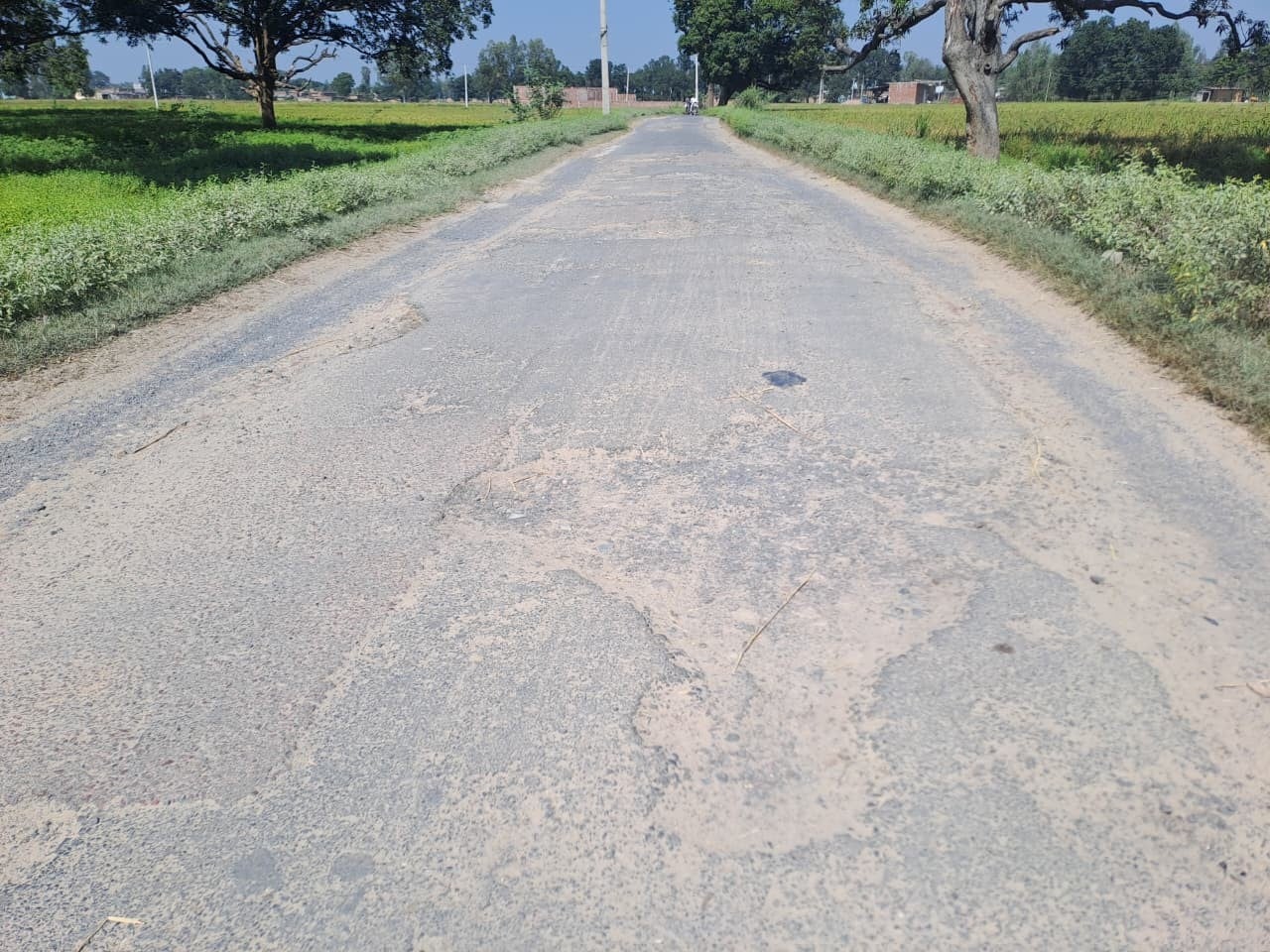 मार्ग पर बने गड्ढे मार्ग पर बने गड्ढे