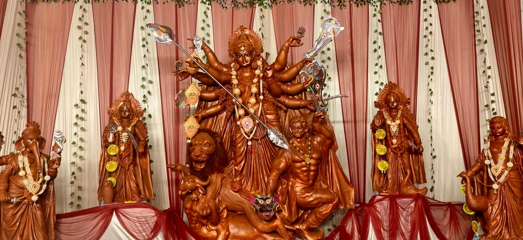 रतसड़ के संघत रैन बसेरा में श्री नागा बाबा कमेटी द्वारा स्थापित मां दुर्गा की प्रतिमा।संवाद