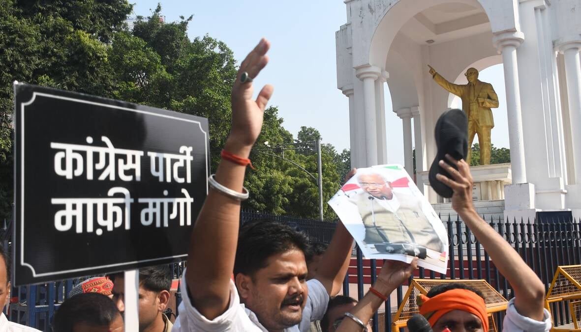 प्रदर्शन करते भाजपाई। प्रदर्शन करते भाजपाई।