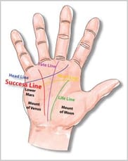 sign on the palm makes it difficult to succeed