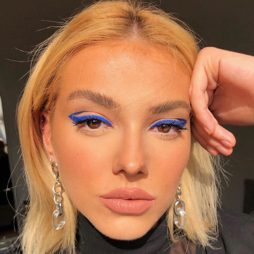 Blue eyeliner