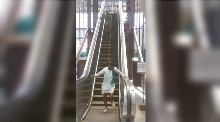 In the funny way people are using esclater at railway station, video viral 