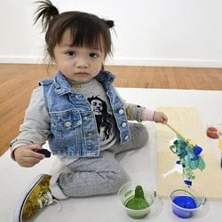 two years old girl paintings are selling for lakh rupees