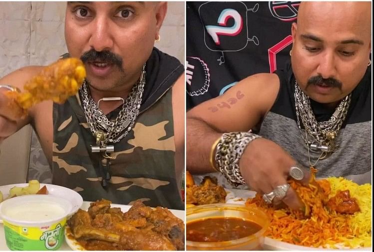 Viral Video Of Ulhas Kamathe Eating Chicken Leg Piece In Funny Way लोगों को कतई भा रहा इस शख्स 