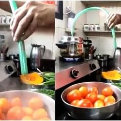 man who sterilise vegetables with cooker steam people says its desi jugaad