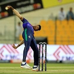 viral video of kevin koththigoda who using unorthodox bowling action in abu dhabi t10 league