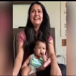 cute video little kid sang song with mother priyanka ips officer arun Arun bothra shared the video
