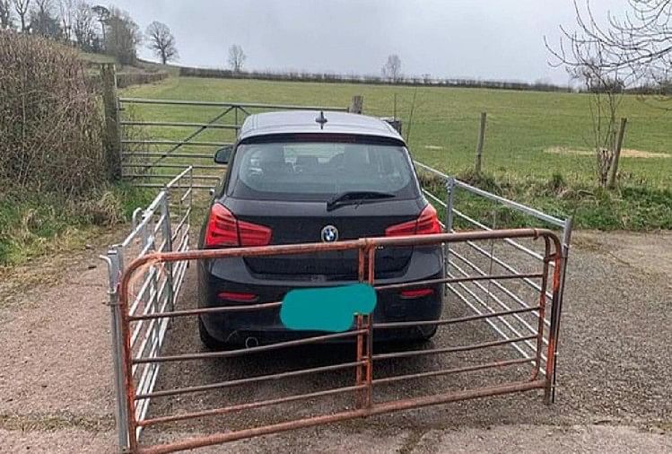 Farmer qaid BMW car in iron fence in Wales news in going viral worldwide