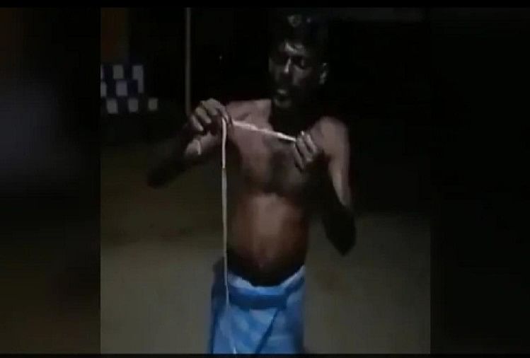 Tamil Nadu Man eats poisonous snake to avoid corona virus police arrested him