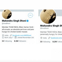 Twitter removed the blue tick from Dhoni  Twitter account after a few hours and then reinstated it again