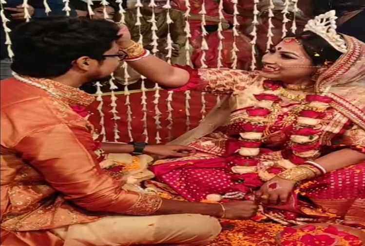 when bride put sindoor to groom forehead video goes viral on social media