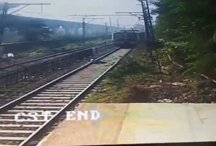 a person lay down on the railway track when train was coming in front him watch this viral video