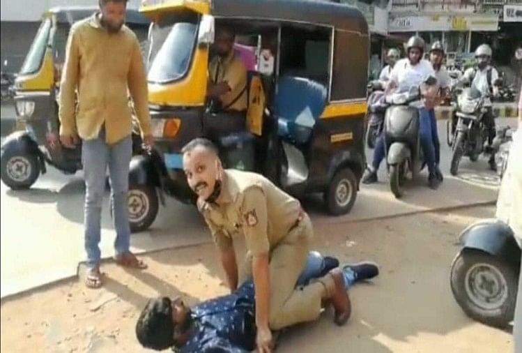 Mangluru Policeman catch the thief run fiercely in singhm style video goes viral on social media