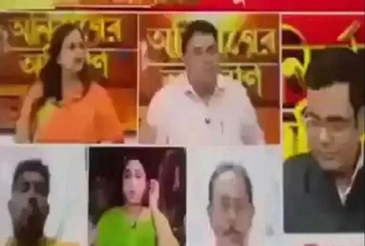 female panelist did not get a chance to speak in tv debate then started dancing video goes viral on social media
