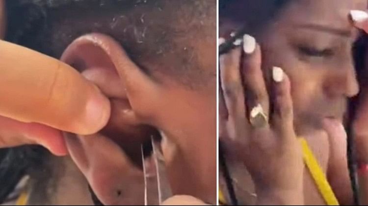 Viral Video girl was swimming in the sea suddenly the live crab entered in her ear