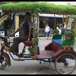 E rickshaw driver did such desi jugaad for summer picture is going viral on social media