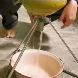 Desi jugaad to extract coconut water watch this wonderful jugaad video