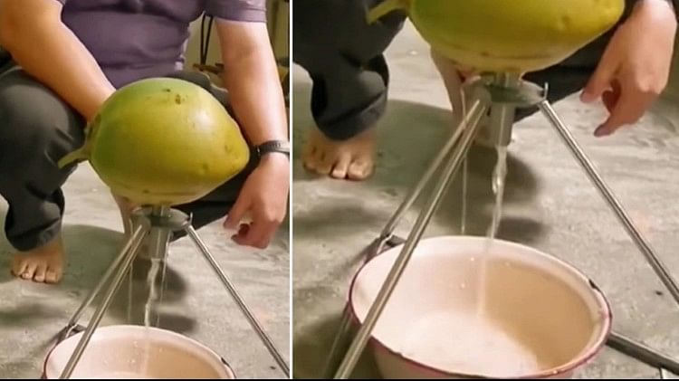 Desi jugaad to extract coconut water watch this wonderful jugaad video