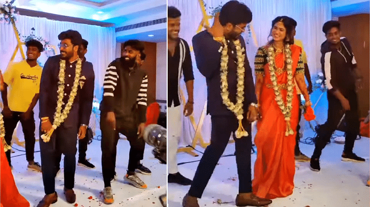 Bride Groom Video After Varmala the groom danced on the song 'Srivalli' in wedding