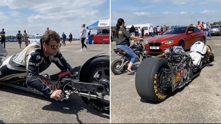 Unique Bike this bike has to be driven lying down video is going viral on social media