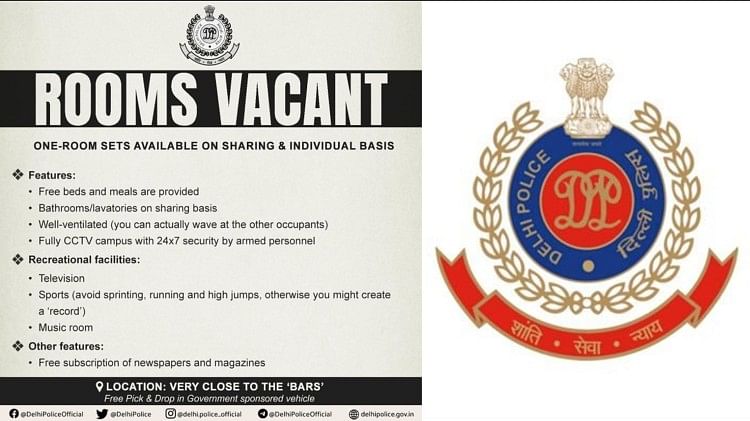Delhi Police warned alcoholics in a unique way tweeted 'Rooms Vacant' pamphlet