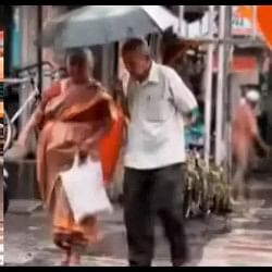 Old couple crossing road together video best video of this monsoon went viral