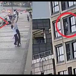 Man Catches Baby Felling From 5th Floor In China, Video Goes Viral