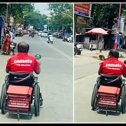 Man delivering food on a wheelchair people got emotional after watching the Viral video