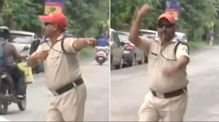 Dehradun home guard jogendra kumar controlling traffic while dancing video viral