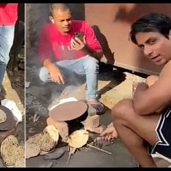 sonu sood made chapati roti for guard video going viral on social media