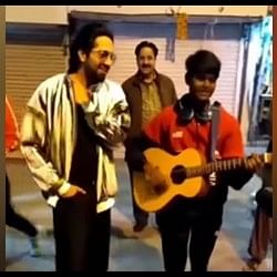 Ayushmann Khurrana Singing With Delhi Street Singer Video Went Viral On Social Media