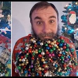 Guinness World Record: Man hangs 710 christmas bells in beard